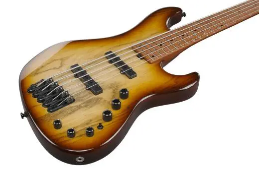 MDM 5-String Electric Bass with Bag - Natural Stained Amber Burst