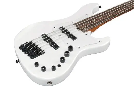 MDM 5-String Electric Bass with Bag - Pearl White