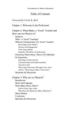 Foundations In Music Education