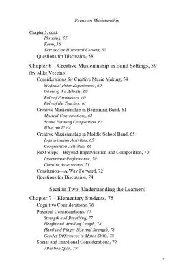 Elementary and Middle School Band with a Focus on Musicianship - Conway - Text