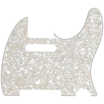 8-Hole Modern Telecaster Pickguard, 4-Ply - Aged White Pearl