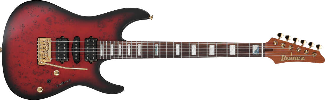 Kiko Loureiro Signature 6-String Electric Guitar with Hardshell Case - Ruby Red Sunburst Flat