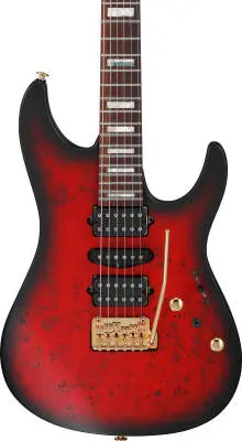 Kiko Loureiro Signature 6-String Electric Guitar with Hardshell Case - Ruby Red Sunburst Flat