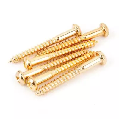 Vintage-Style Stratocaster Bridge Phillips head Mounting Screws (6) - Gold