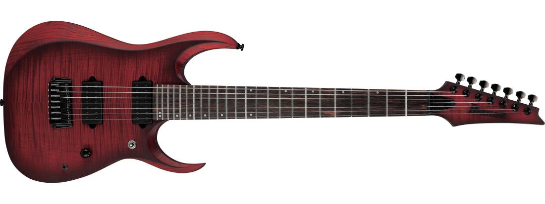 RGD 7-String Electric Guitar - Stained Wine Red Burst Flat