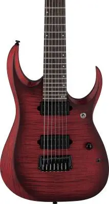 RGD 7-String Electric Guitar - Stained Wine Red Burst Flat