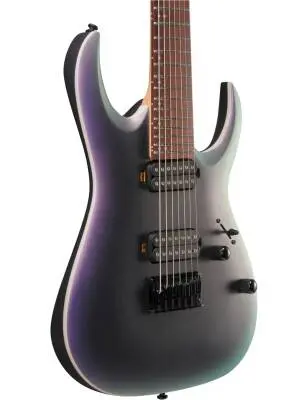 RGA Standard 7-String Electric Guitar - Black Aurora Burst Matte