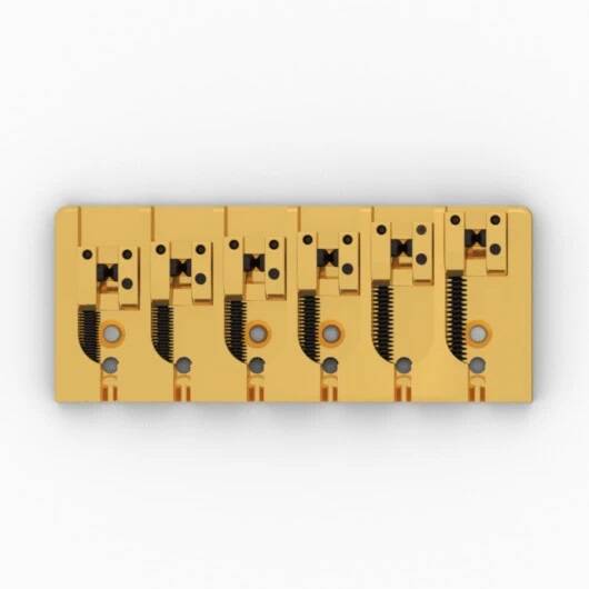 6 String A Style Aluminum Bass Bridge - Gold