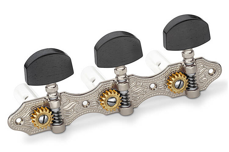 Hauser 3-Per Side Tuning Machines - Nickel/Ebony