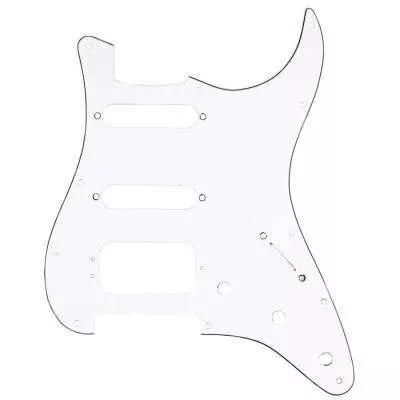 11-Hole Stratocaster H/S/S Pickguards (3-Screw Humbucking Pickup Mount) - White