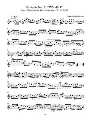 12 Viola da Gamba Fantasias (TWV 40:26-37) - Telemann/Ballam-Cross - Classical Guitar - Book