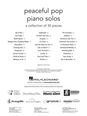Peaceful Pop Piano Solos - Book