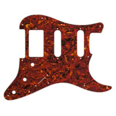 WD Music - Custom Pickguard for Single Humbucker, Dual Single Coil Fender Stratocaster - Tortoise Shell/White
