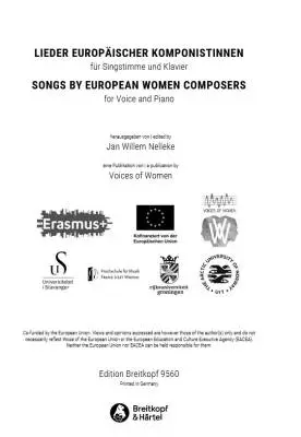 Songs by European Women Composers - Nelleke - Voice/Piano - Book