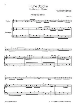 Early Pieces - Mendelssohn/Muller  - Violin/Piano - Book