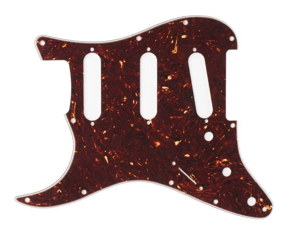 4-Ply Tortoise Shell 11-Hole Mount S/S/S Stratocaster Pickguard (Left Hand)