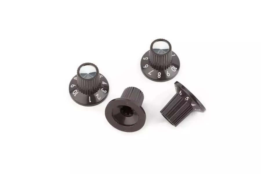 Acoustasonic Series \'1-10\' Brown/Silver Amplifier Knobs (4)