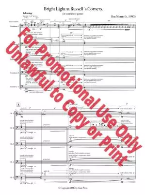 Bright Light at Russell\'s Corners - Morris - Double Bass Quintet - Score/Parts