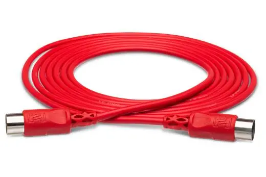 Hosa - MIDI Cable 5-pin DIN to Same - 5 foot - Red