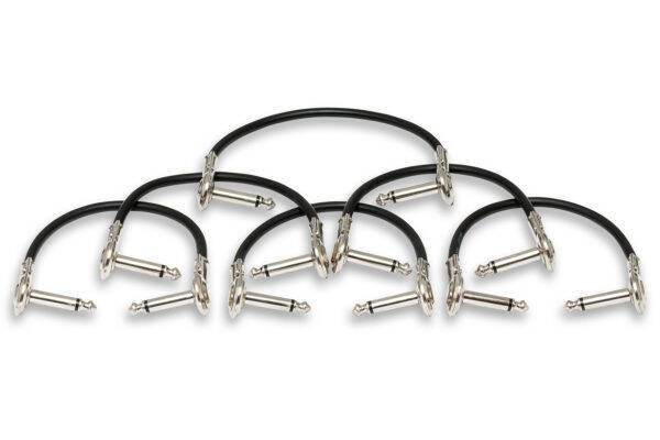 Guitar Patch Cable, Low-profile Right Angle to Same, 6-inch (6 Pack)