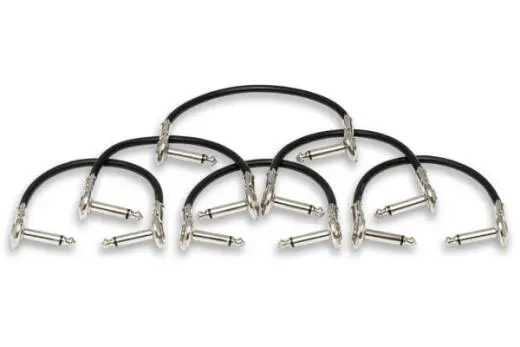 Hosa - Guitar Patch Cable, Low-profile Right Angle to Same, 6-inch (6 Pack)