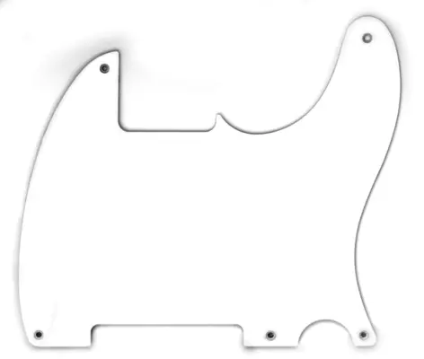 1-Ply White Vintage-Style 5-Hole Mount Esquire Pickguard