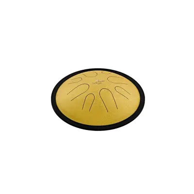 Meinl - 10 Compact Steel Tongue Drum, D Minor, 8 Notes, 432 Hz - Gold