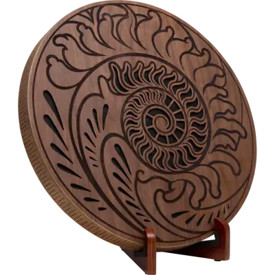 15\'\' Rain Disk, Ocean Sound - Fibonacci-Inspired Carving