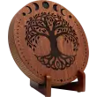 10\'\' Rain Disk, Stream Sound - Moon Phases & Tree of Life Carving