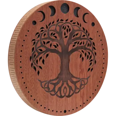 Meinl - 12 Rain Disk, Stream Sound - Moon Phases & Tree of Life Carving