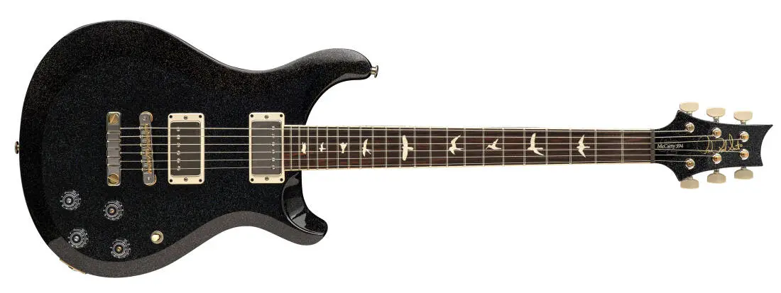 S2 McCarty 594 Thinline Electric Guitar with Gigbag - Black Rainbow Holoflake