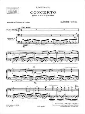 Concerto pour la Main Gauche (Concerto for the Left Hand) - Ravel - 2P3H - Book