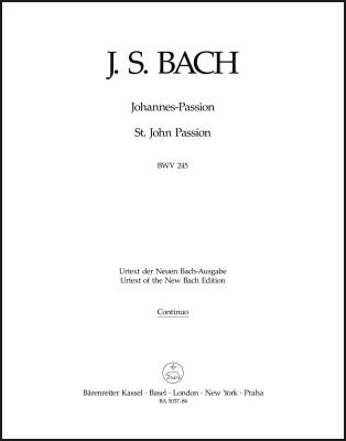 St. John Passion BWV 245 - Bach - Basso Continuo - Book