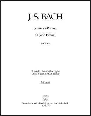 St. John Passion BWV 245 - Bach - Basso Continuo - Book