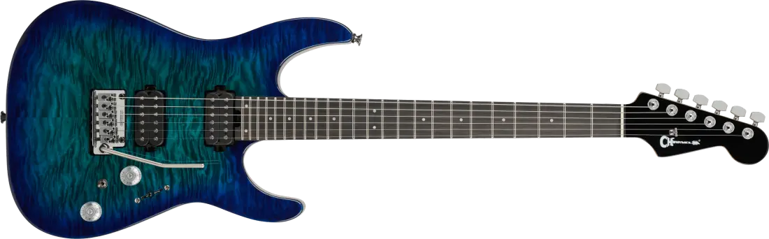 Pro-Mod Plus Dinky DK24 HH 2PT EB QM, Ebony Fingerboard - Chlorine Burst