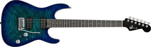 Charvel Guitars - Pro-Mod Plus Dinky DK24 HH 2PT EB QM, Ebony Fingerboard - Chlorine Burst