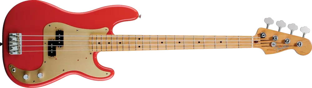 \'50s Precision Bass, Maple Fingerboard, Fiesta Red, Gold Anodized Aluminum Pickguard