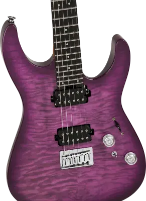 Pro-Mod Plus Dinky DK24 HH HT EB QM, Ebony Fingerboard - Violet Radiance