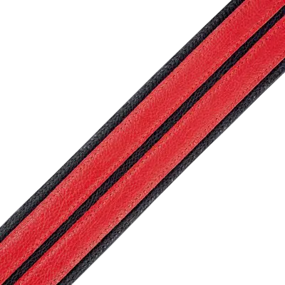 2.5\'\' Double Racing Stripe Series Guitar Strap - Red