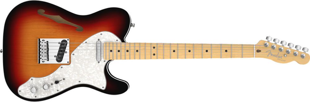 Fender American Deluxe Telecaster Thinline, Maple Fingerboard, 3