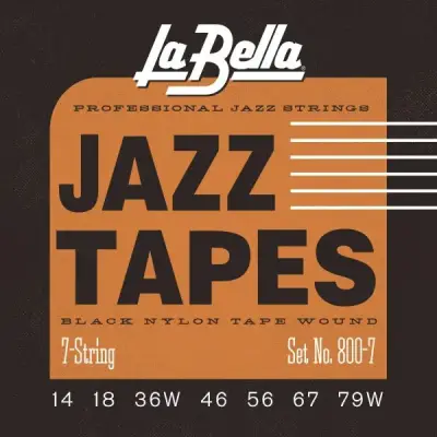 La Bella - 800-7 7-String Jazz Tapes Black Nylon Tape Wound Strings (14-79)