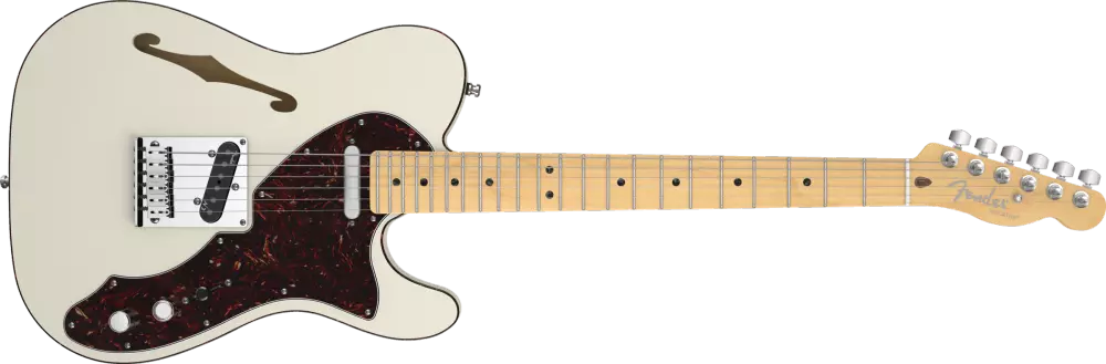 American Deluxe Telecaster Thinline, Maple Fingerboard, Olympic White