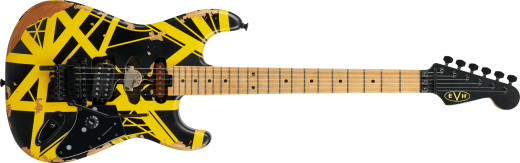 EVH - Limited Edition Striped Series Frankenstein Frankie, Maple Fingerboard - Black with Yellow Stripes, Aged