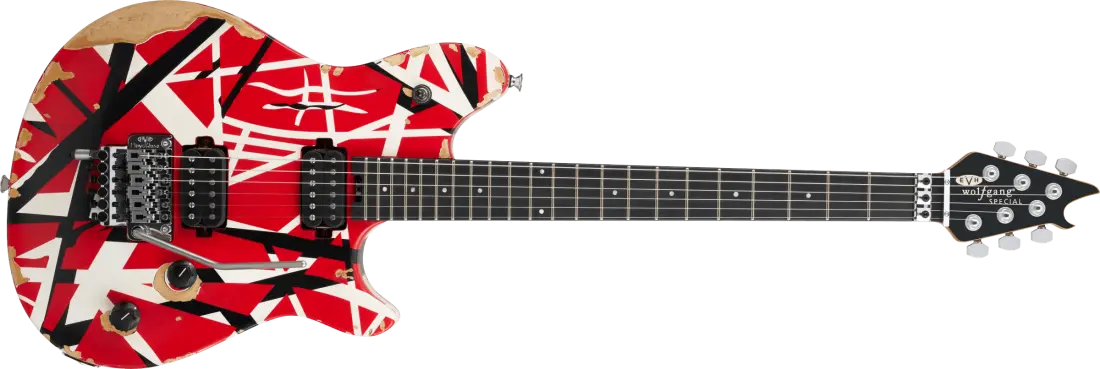 Limited Edition Wolfgang Special Striped Series, Ebony Fingerboard - Red, Black and White, Aged