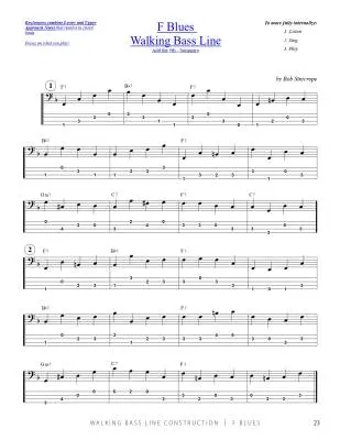 Walking Bass Line Construction: F Blues - Sinicrope - Double Bass - Book