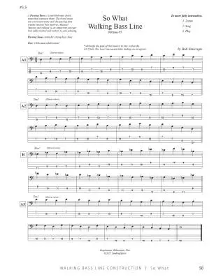 Walking Bass Line Construction: So What - Sinicrope - Double Bass - Book
