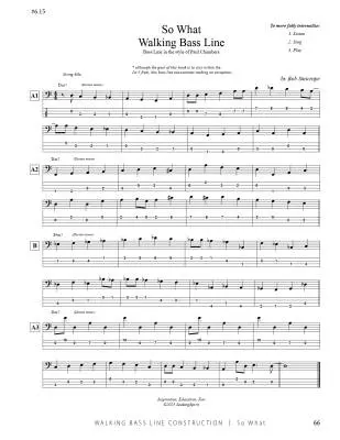 Walking Bass Line Construction: So What - Sinicrope - Double Bass - Book