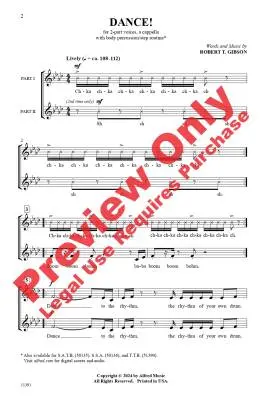Dance! - Gibson - Choral Octavo - 2-Pt A Cappella