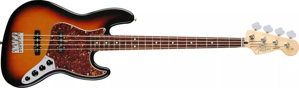 Deluxe Active Jazz Bass, Rosewood Fingerboard, Brown Sunburst, 4-Ply Brown Shell Pickguard