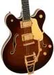 Broadkaster LX Figured Center Block with String-Thru Bigsby and Gold Hardware, Ebony Fingerboard - Havana Burst